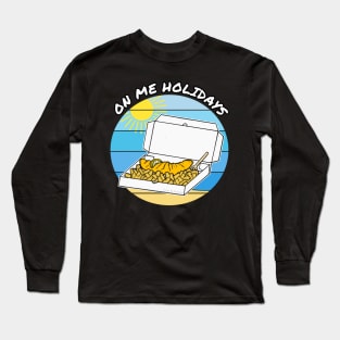 On Me Holidays, Seaside Fish And Chips, Summer Long Sleeve T-Shirt